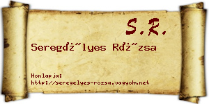 Seregélyes Rózsa névjegykártya